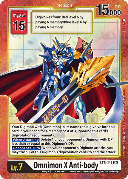 Omnimon X-Anti-body BT5-111 Alternative Art - BT05 Digimon Battle of Omni