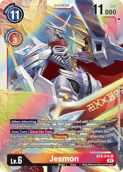 Super Rare Jesmon Bt6-016 - Bt06 Double Diamond