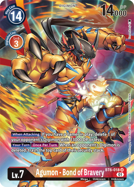 ALTERNATE ART Agumon - Bond of Bravery BT6-018
