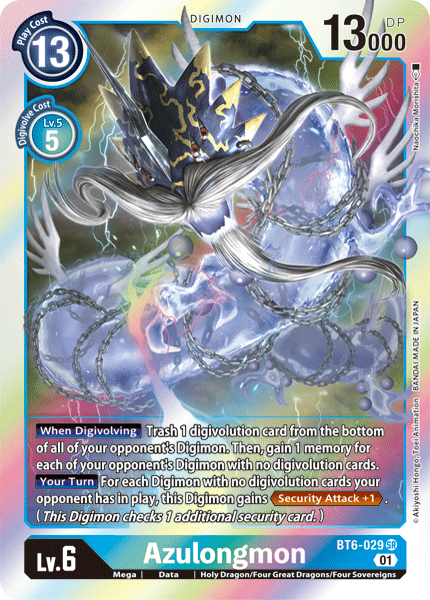SUPER RARE Azulongmon BT6-029