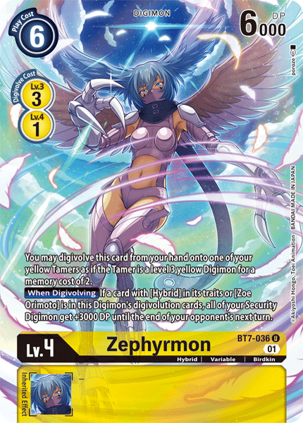 Zephyrmon (Alternate Art) BT7-036 - Uncommon BT11 Dimensional Phase