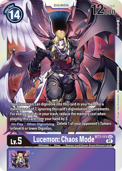 Lucemon: Chaos Mode BT7-111 - Secret Rare BT07 Next Adventure