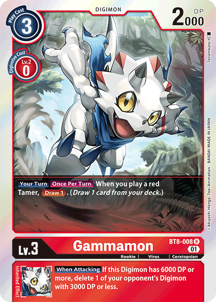 Gammamon BT8-008 - Rare BT08 New Awakening