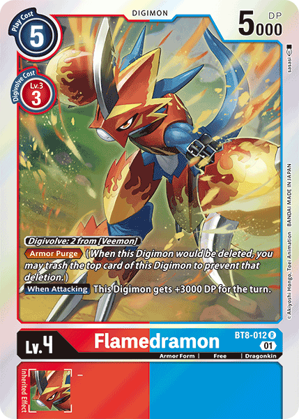 Flamedramon BT8-012 - Rare BT08 New Awakening