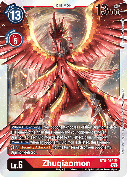 Zhuqiaomon BT8-019 - Super Rare BT08 New Awakening