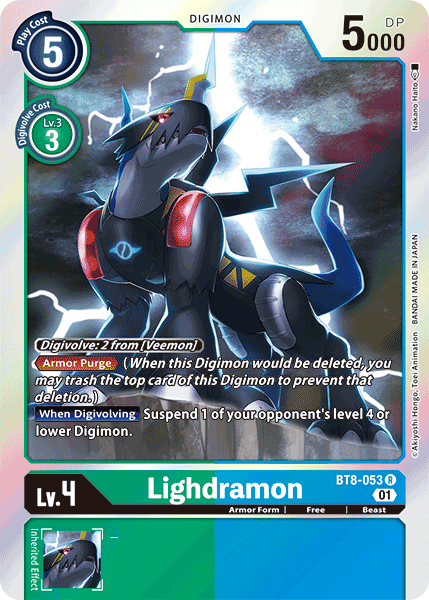 Lighdramon BT8-053 - Rare BT08 New Awakening