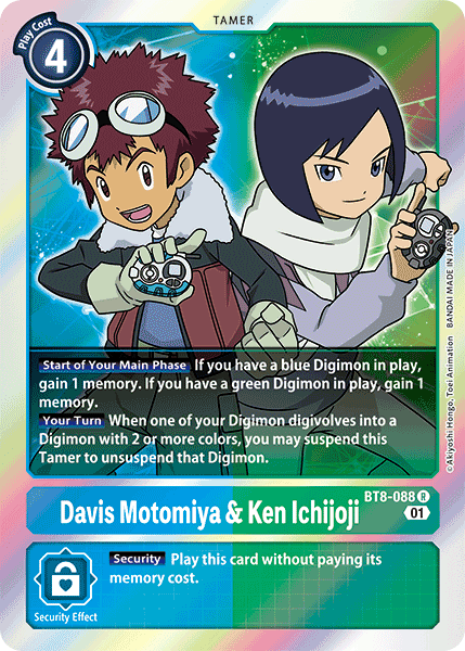 Davis Motomiya & Ken Ichijoji BT8-088 - Rare BT08 New Awakening