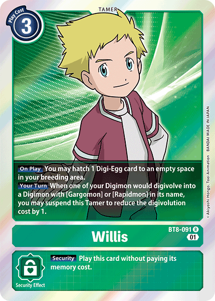 Willis BT8-091 - Rare BT08 New Awakening