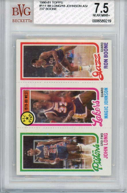 1980 Topps John Long Magic Johnson Ron Boone No 237 18 88 Bvg 7.5 219