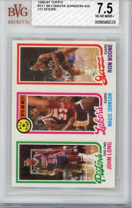 1980 Topps John Long Magic Johnson Ron Boone No 237 18 88 Bvg 7.5 229