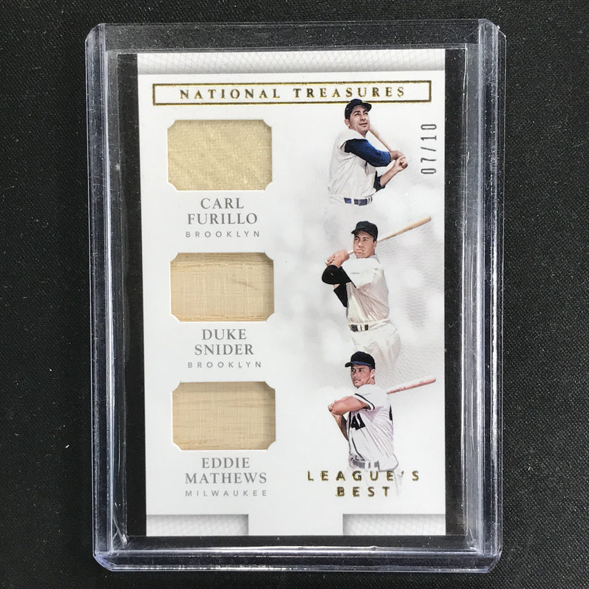 2016 National Treasures FURILLO SNIDER MATHEWS League's Best Triple Gold 7/10-Cherry Collectables