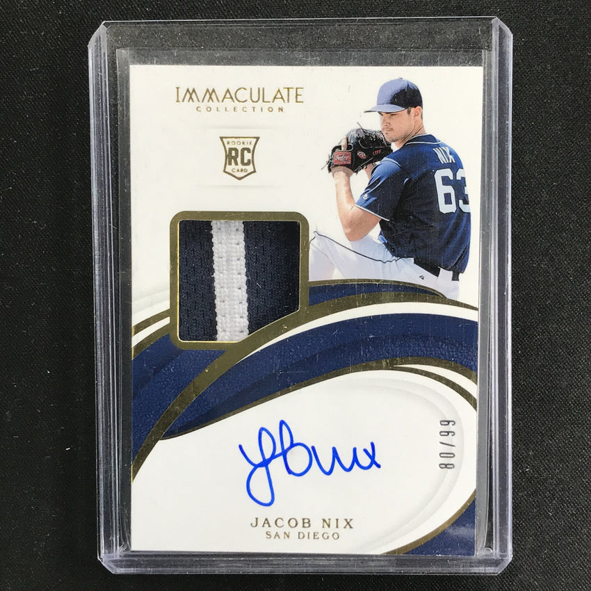 2019 Immaculate JACOB NIX Rookie Patch Auto Gold 80/99-Cherry Collectables