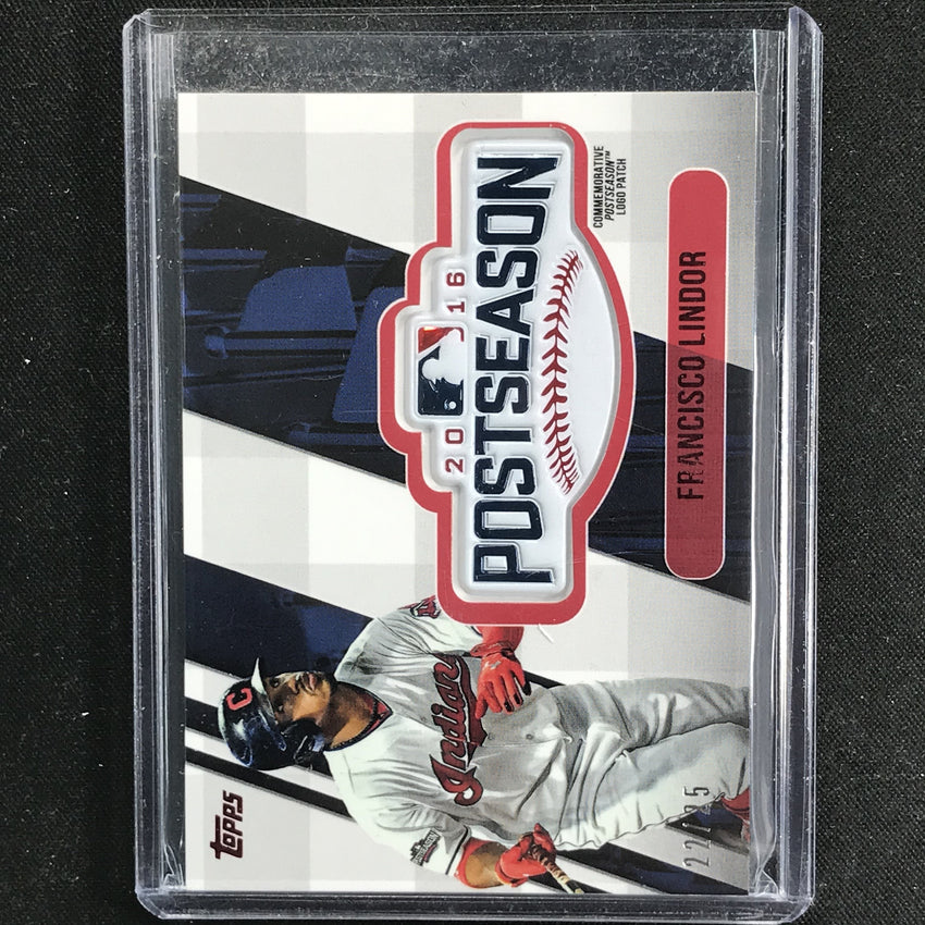 2018 Topps FRANCISCO LINDOR Commemorative Postseason Logo Patch Red 22/25-Cherry Collectables
