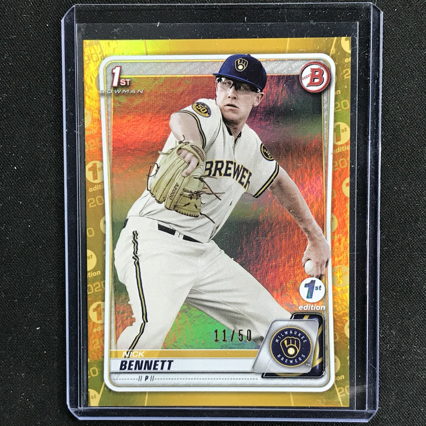2020 Bowman NICK BENNETT 1st Bowman 1st Edition Gold 11/50-Cherry Collectables