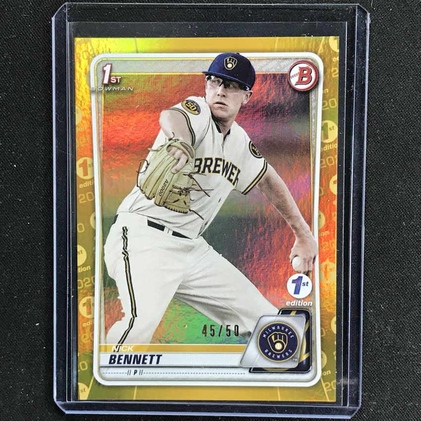 2020 Bowman NICK BENNETT 1st Bowman 1st Edition Gold 45/50-Cherry Collectables