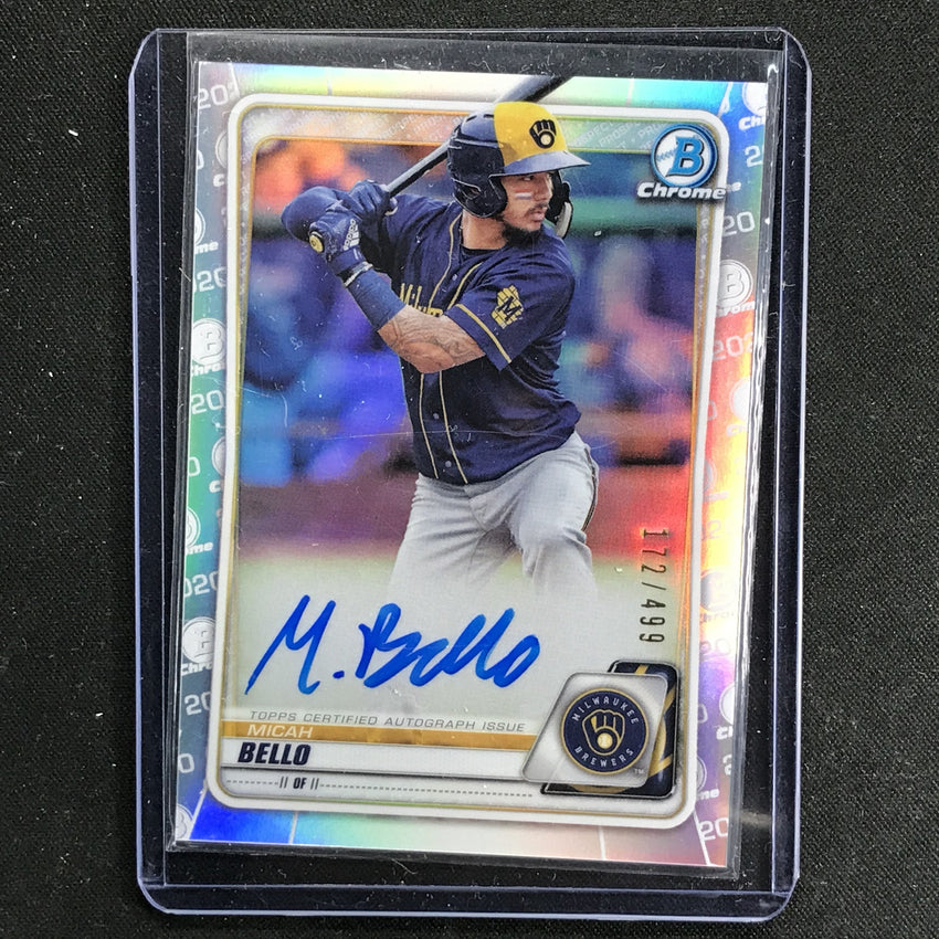 2020 Bowman Chrome MICAH BELLO Prospect Refractor Auto 172/499-Cherry Collectables