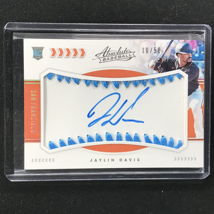 2020 Absolute JAYLIN DAVIS Rookie Baseball Material Auto Light Blue 10/50-Cherry Collectables