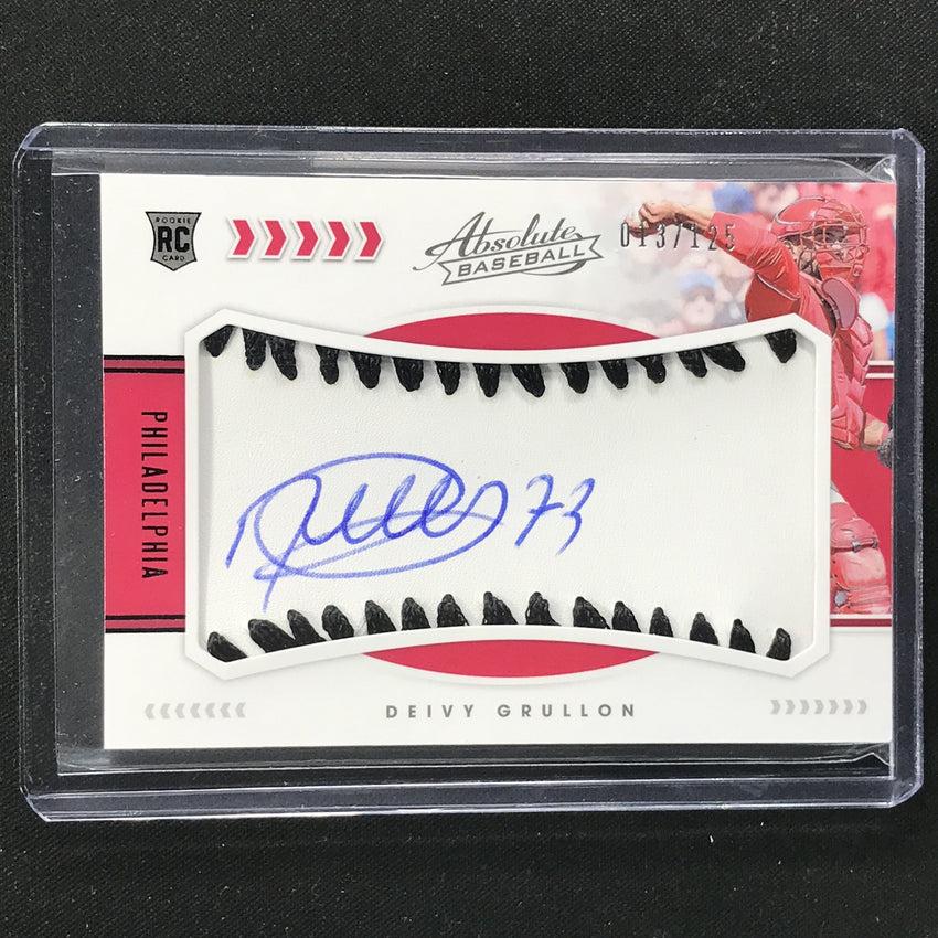 2020 Absolute DEIVY GRULLON Rookie Baseball Material Auto Black 13/125-Cherry Collectables