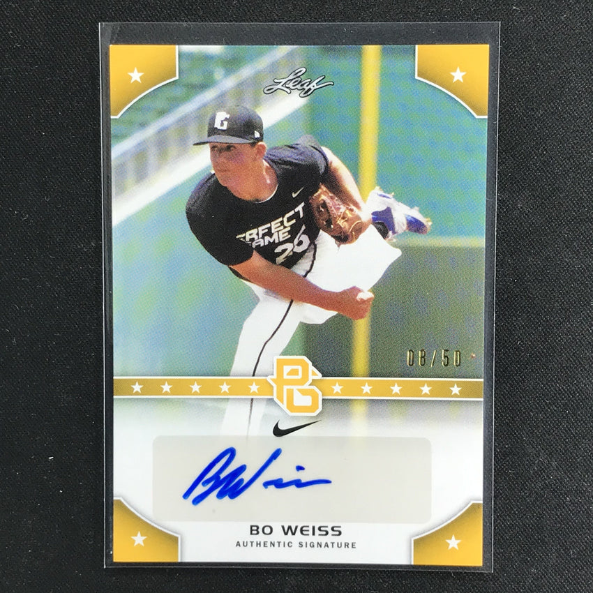 2015 Leaf Perfect Game National BO WEISS Auto Yellow 8/50-Cherry Collectables
