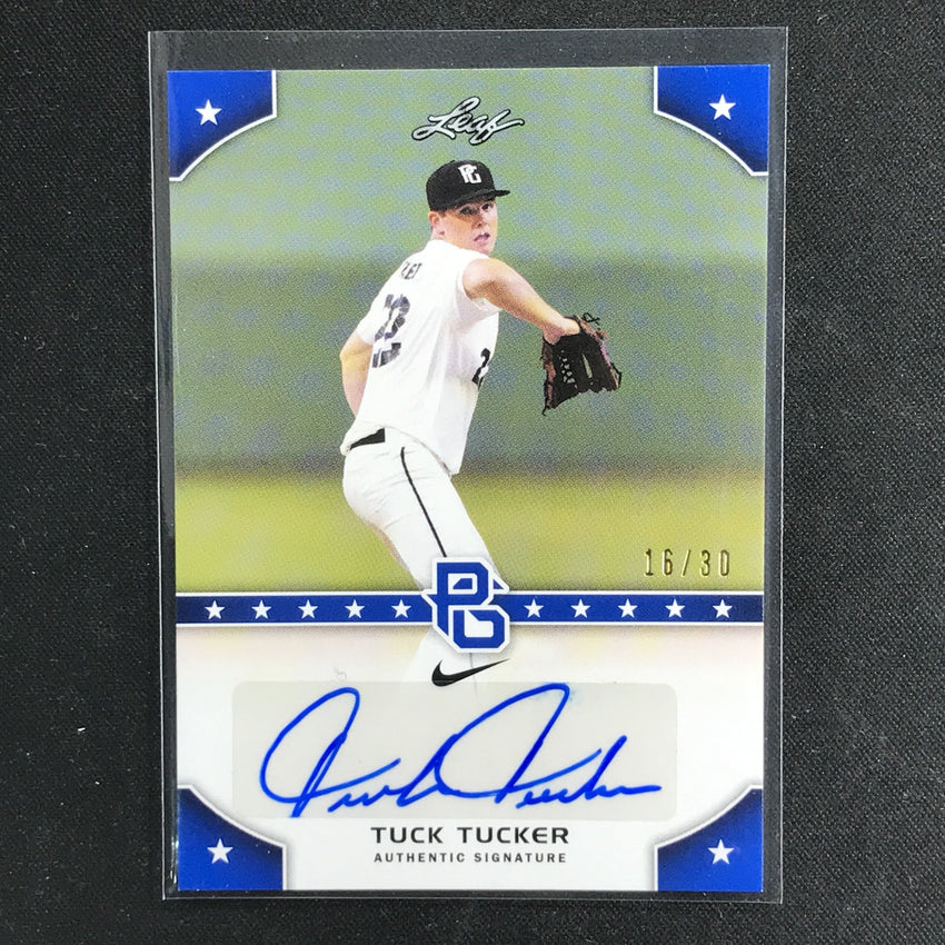2015 Leaf Perfect Game National TUCK TUCKER Auto Blue 16/30-Cherry Collectables
