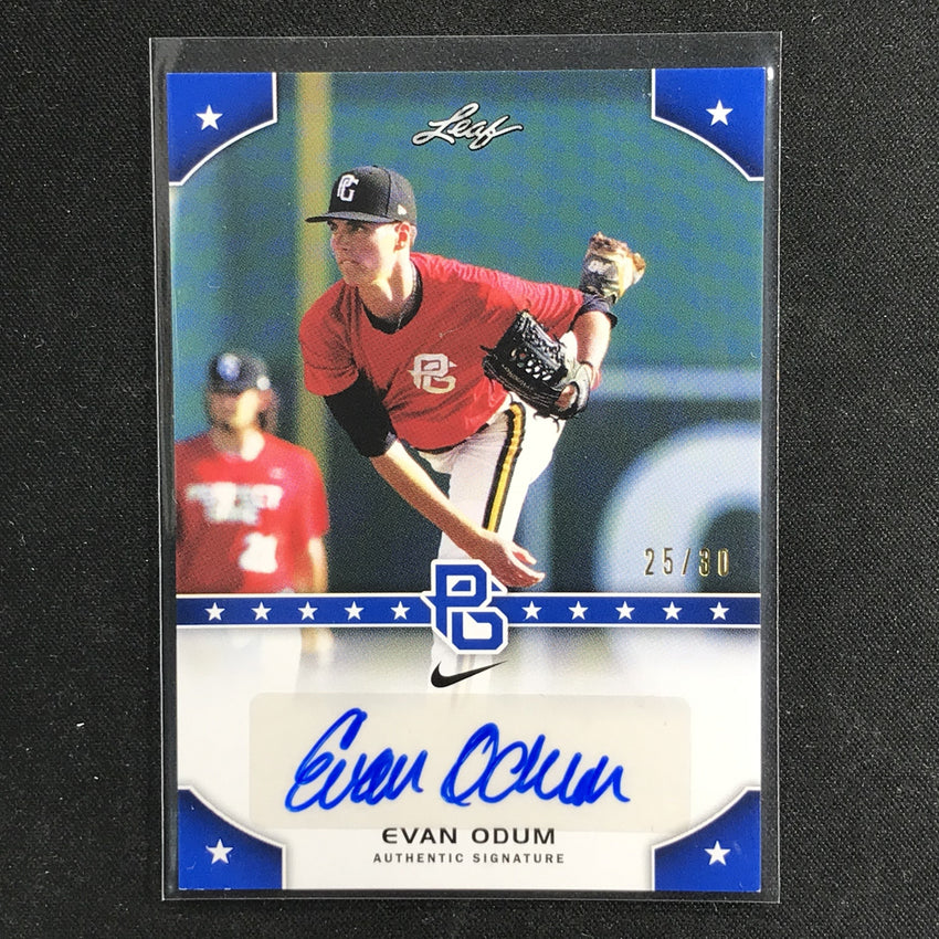 2015 Leaf Perfect Game National EVAN ODUM Auto Blue 25/30-Cherry Collectables