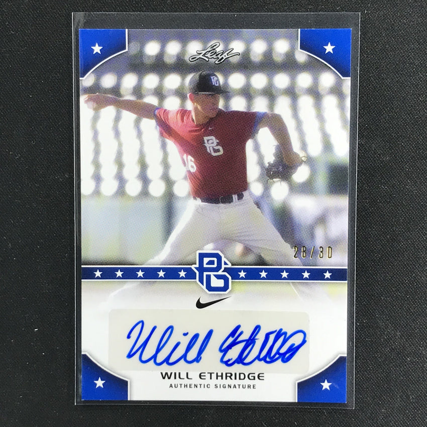 2015 Leaf Perfect Game National WILL ETHERIDGE Auto Blue 28/30-Cherry Collectables