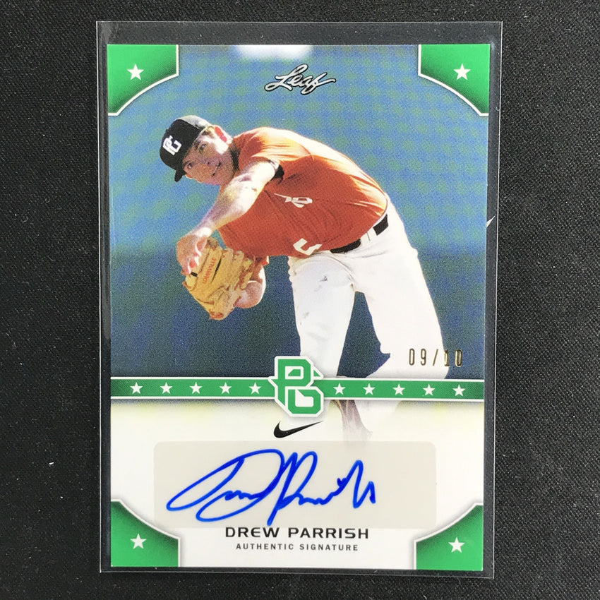 2015 Leaf Perfect Game National DREW PARRISH Auto Green 9/10-Cherry Collectables