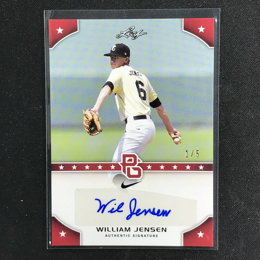 2015 Leaf Perfect Game National WILLIAM JENSEN Auto Red 1/5-Cherry Collectables