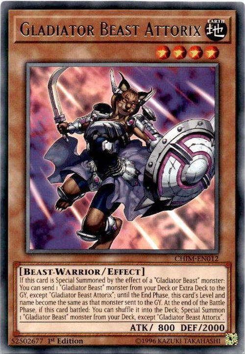 Gladiator Beast Attorix - CHIM-EN012 - Rare 1st Edition-Cherry Collectables