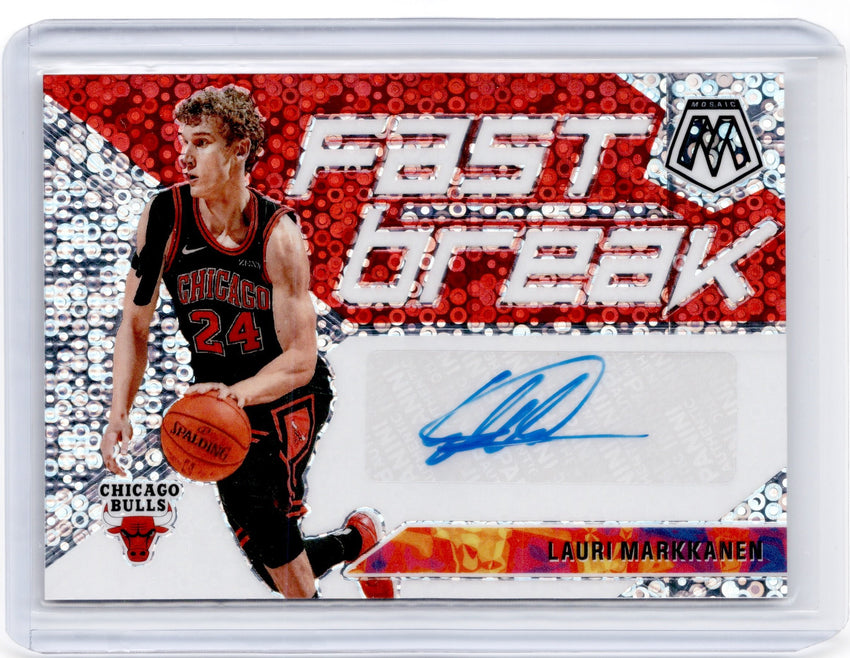 2019-20 Mosaic LAURI MARKKANEN Fast Break Auto FB-LMK-Cherry Collectables