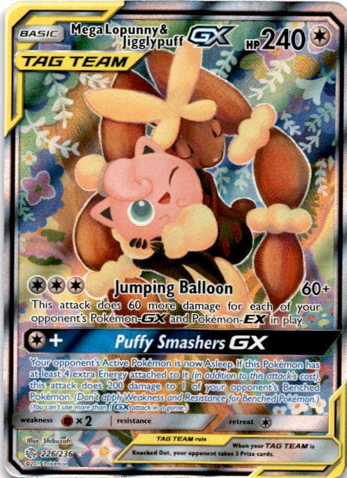ALTERNATE ART Mega Lopunny & Jigglypuff GX - 226/236 - Full Art Ultra Cosmic Eclipse-Cherry Collectables