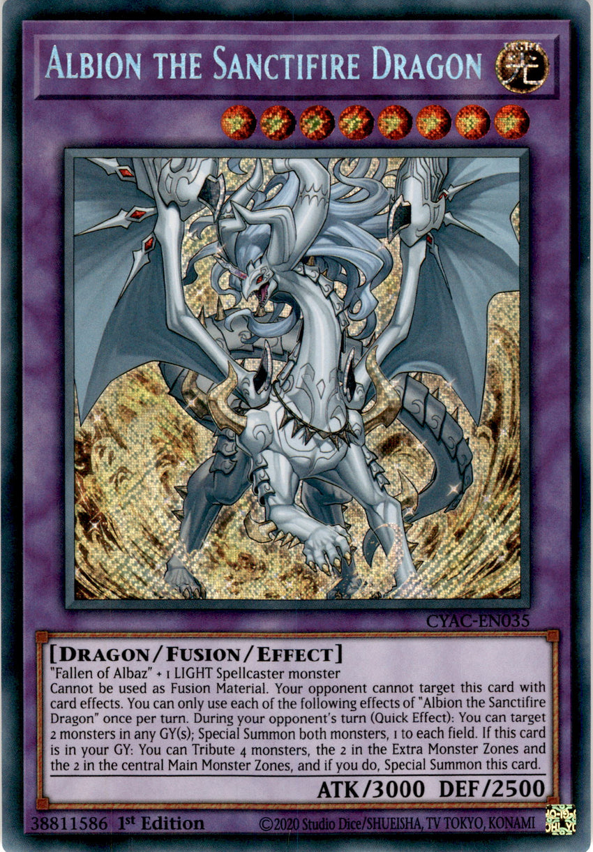 Albion the Sanctifire Dragon - CYAC-EN035 - Secret Rare 1st Edition