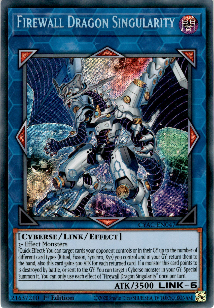 Firewall Dragon Singularity - CYAC-EN047 - Secret Rare 1st Edition