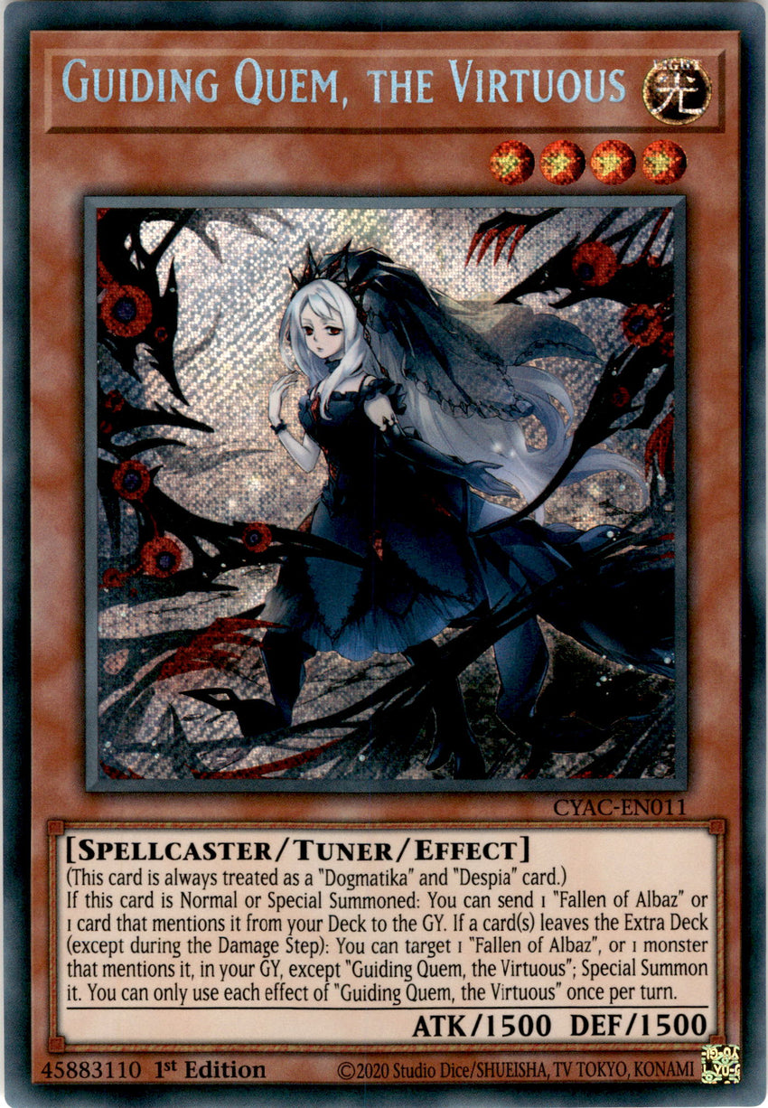 Guiding Quem, the Virtuous - CYAC-EN011 - Secret Rare 1st Edition