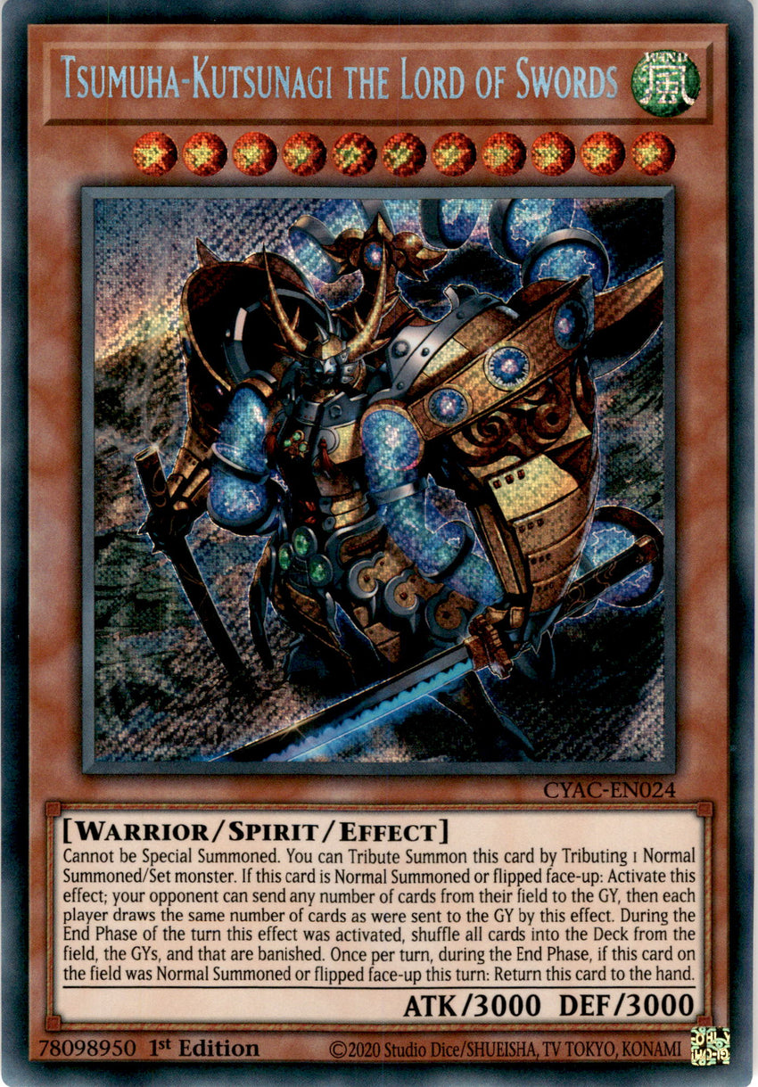 Tsumuha-Kutsunagi the Lord of Swords - CYAC-EN024 - Secret Rare 1st Edition