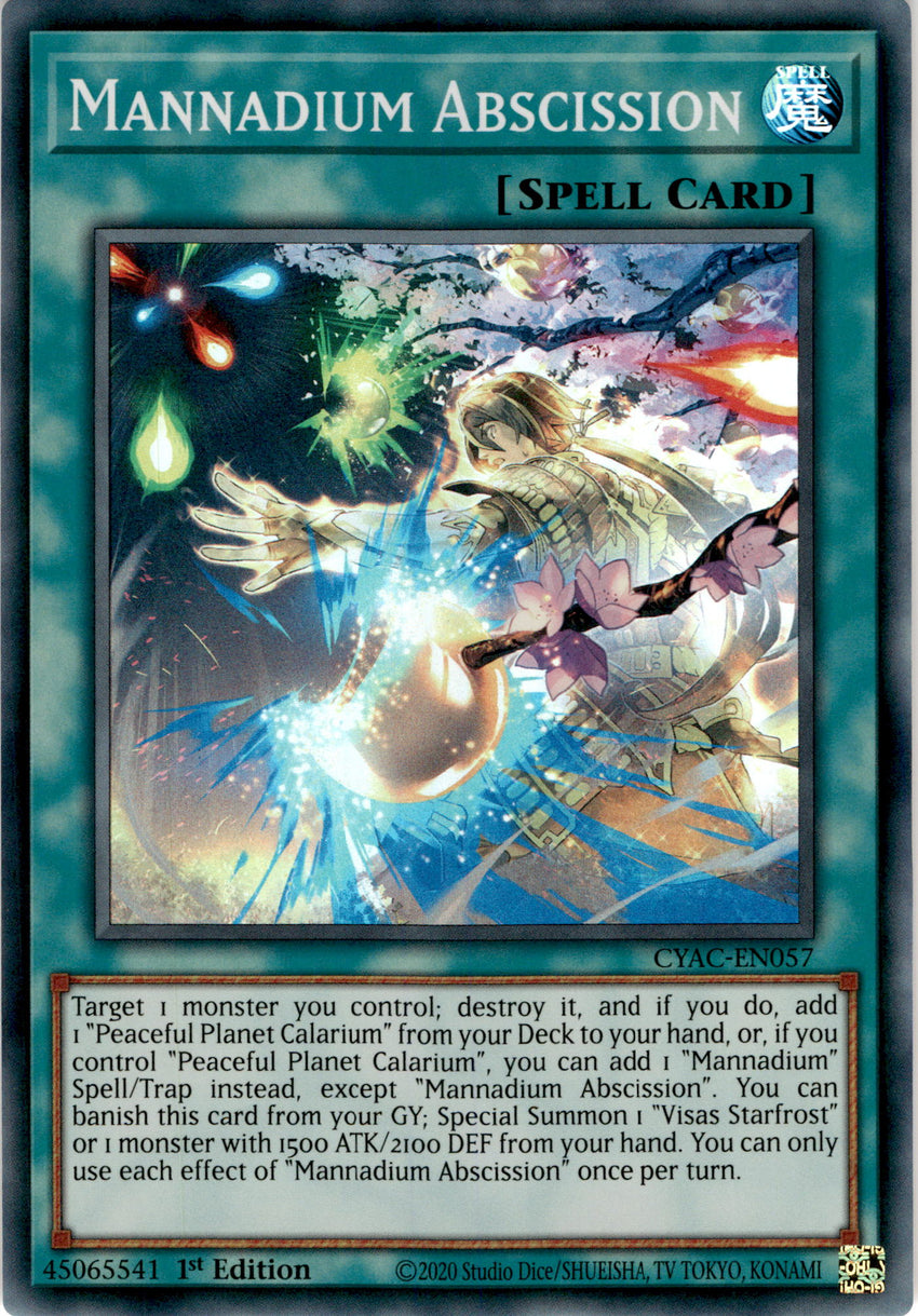 Mannadium Abscission - CYAC-EN057 - Super Rare 1st Edition
