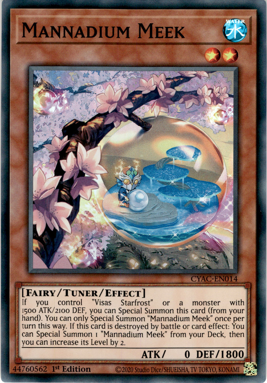 Mannadium Meek - CYAC-EN014 - Super Rare 1st Edition