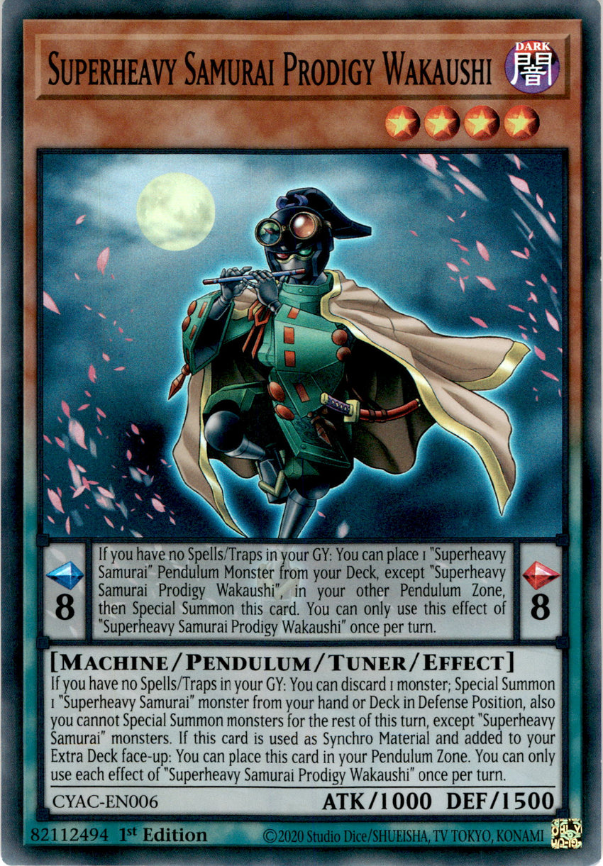 Superheavy Samurai Prodigy Wakaushi - CYAC-EN006 - Super Rare 1st Edition