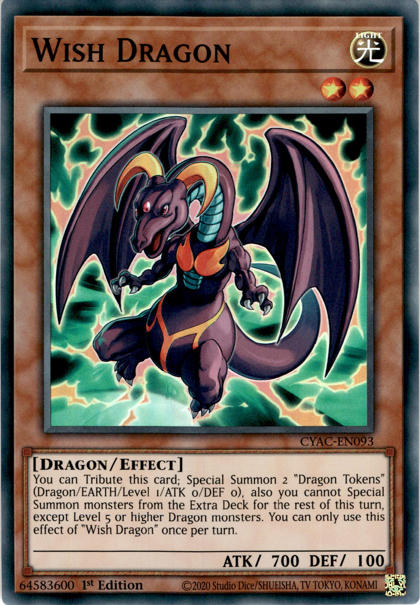 Wish Dragon - CYAC-EN093 - Super Rare 1st Edition