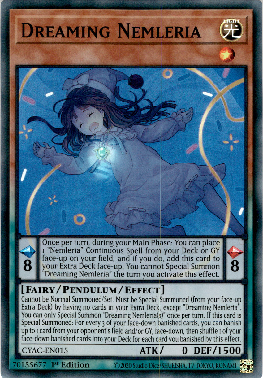Dreaming Nemleria - CYAC-EN015 - Super Rare 1st Edition