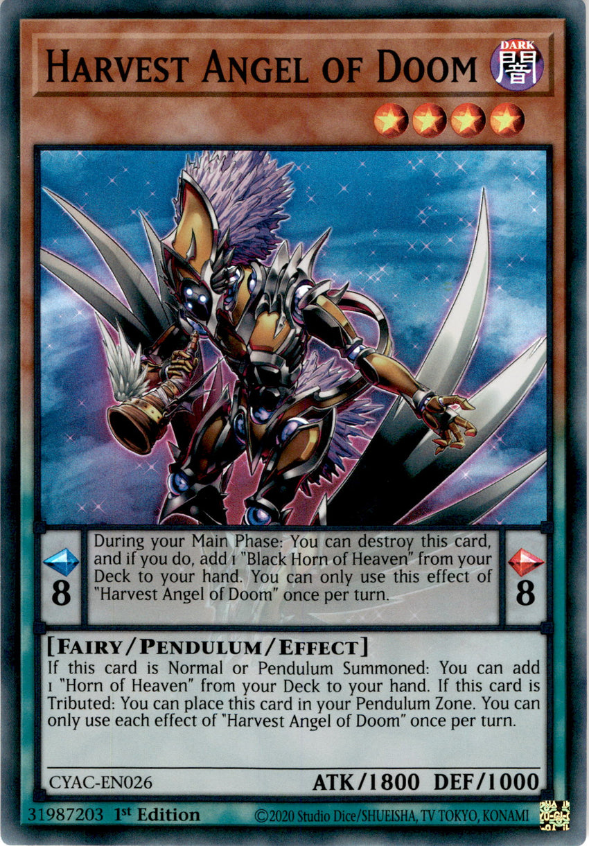 Harvest Angel of Doom - CYAC-EN026 - Super Rare 1st Edition