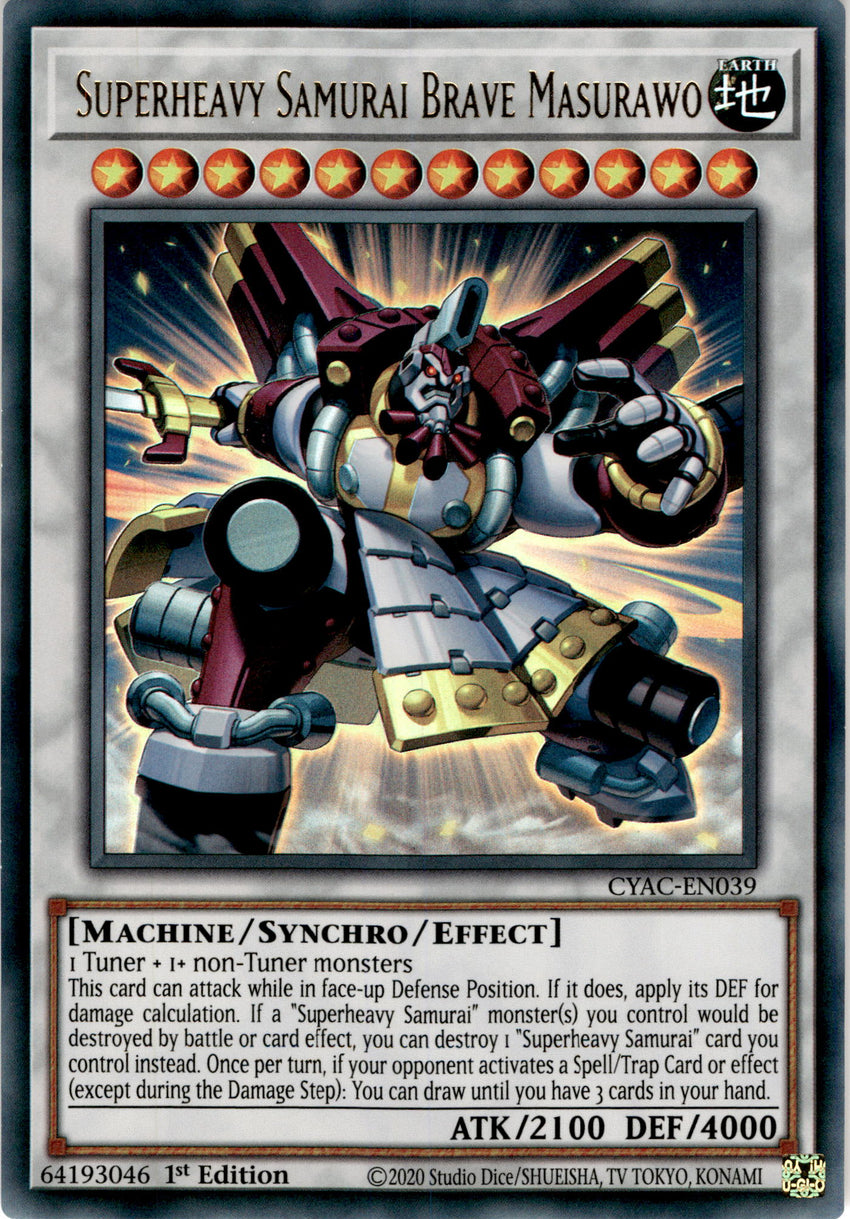 Superheavy Samurai Brave Masurawo - CYAC-EN039 - Ultra Rare 1st Edition