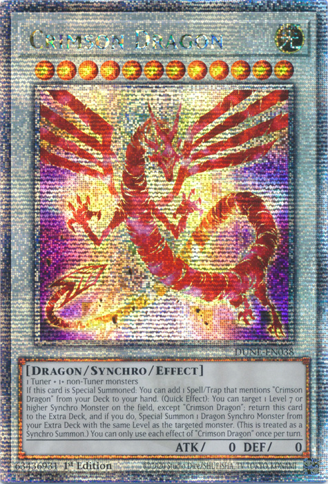 Crimson Dragon - DUNE-EN038 - Quarter Century Secret Rare 1st Edition