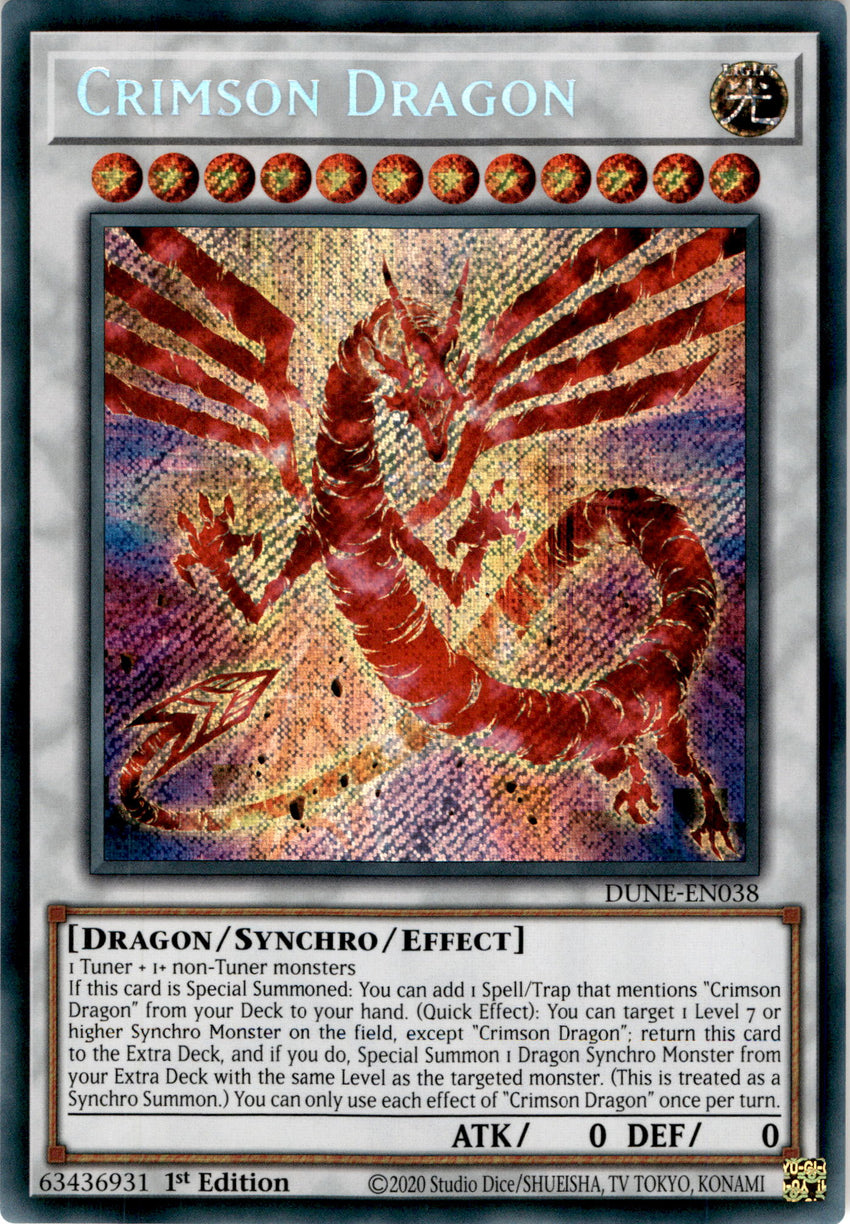 Crimson Dragon - DUNE-EN038 - Secret Rare 1st Edition