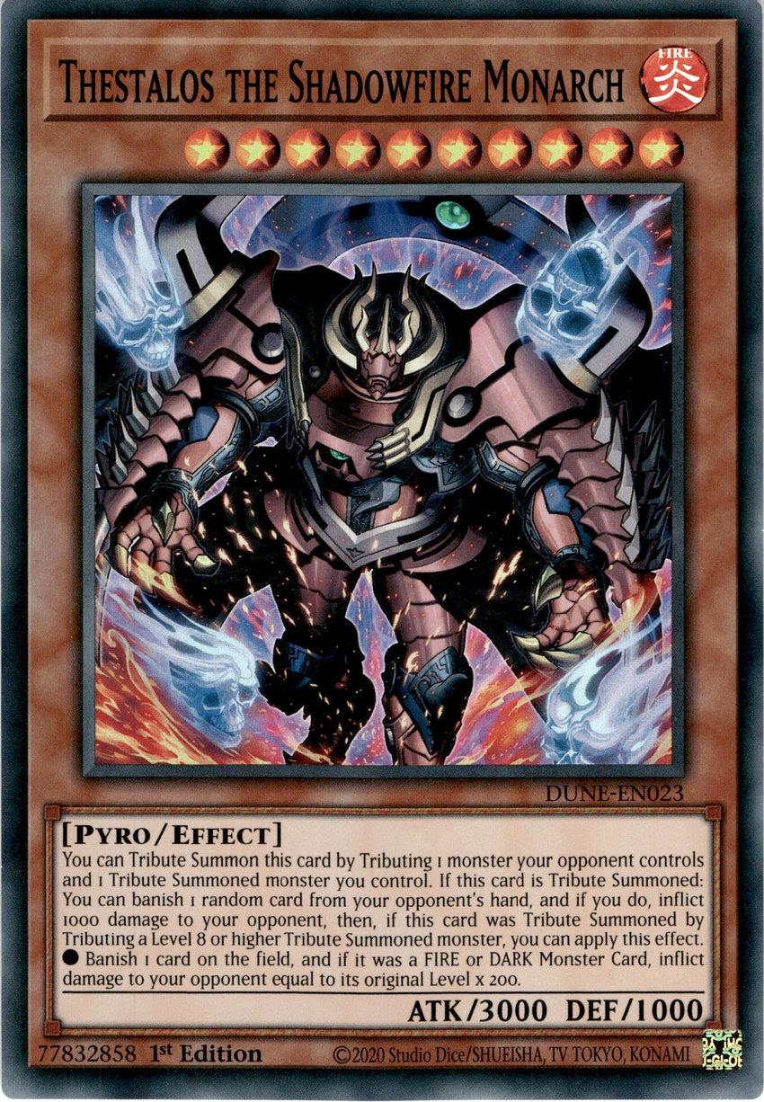 Thestalos the Shadowfire Monarch - DUNE-EN023 - Super Rare 1st Edition