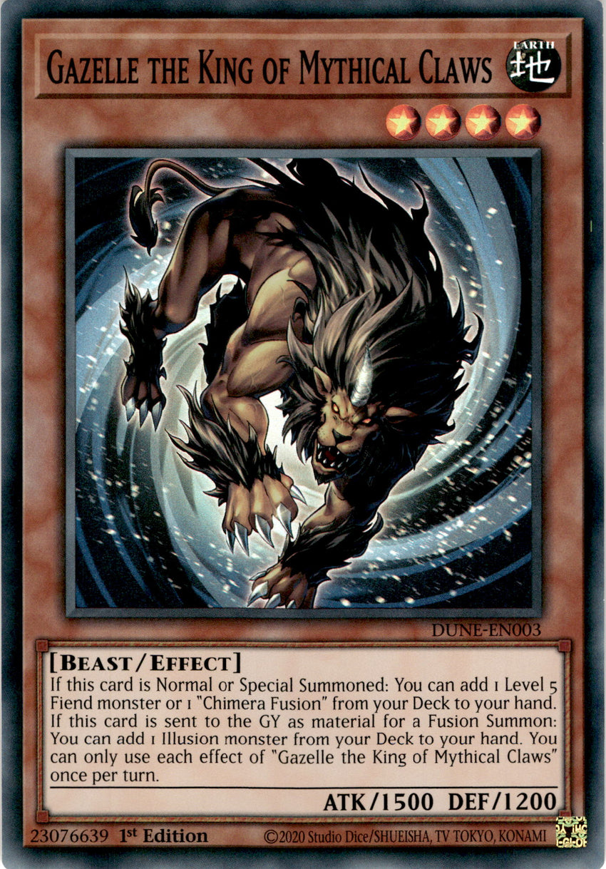 Gazelle the King of Mythical Claws - DUNE-EN003 - Super Rare 1st Edition