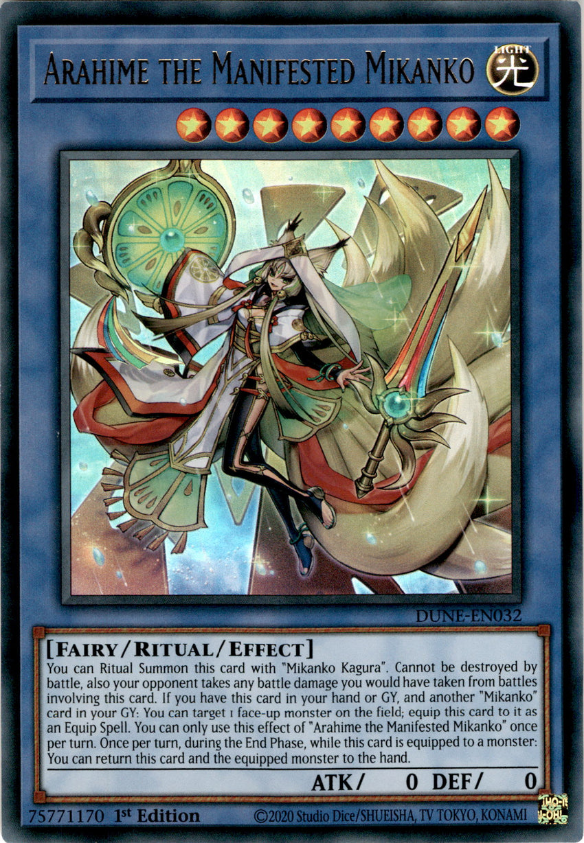 Arahime the Manifested Mikanko - DUNE-EN032 - Ultra Rare 1st Edition