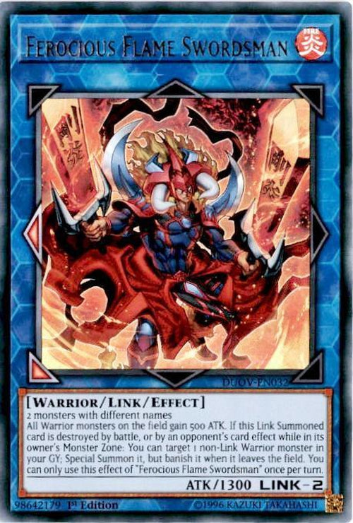 Ferocious Flame Swordsman - DUOV-EN032 - Ultra Rare 1st Edition-Cherry Collectables