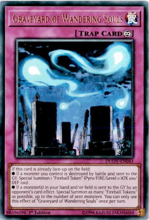 Graveyard of Wandering Souls - DUOV-EN043 - Ultra Rare 1st Edition-Cherry Collectables