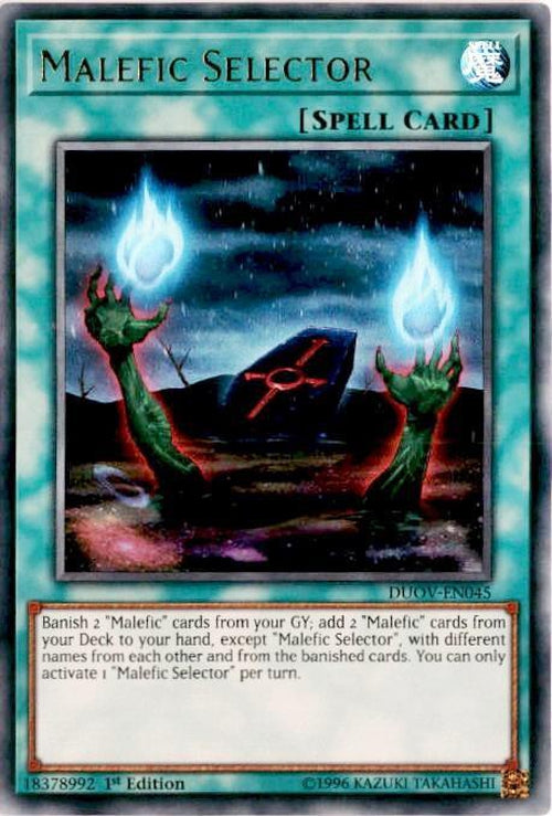 Malefic Selector - DUOV-EN045 - Ultra Rare 1st Edition-Cherry Collectables